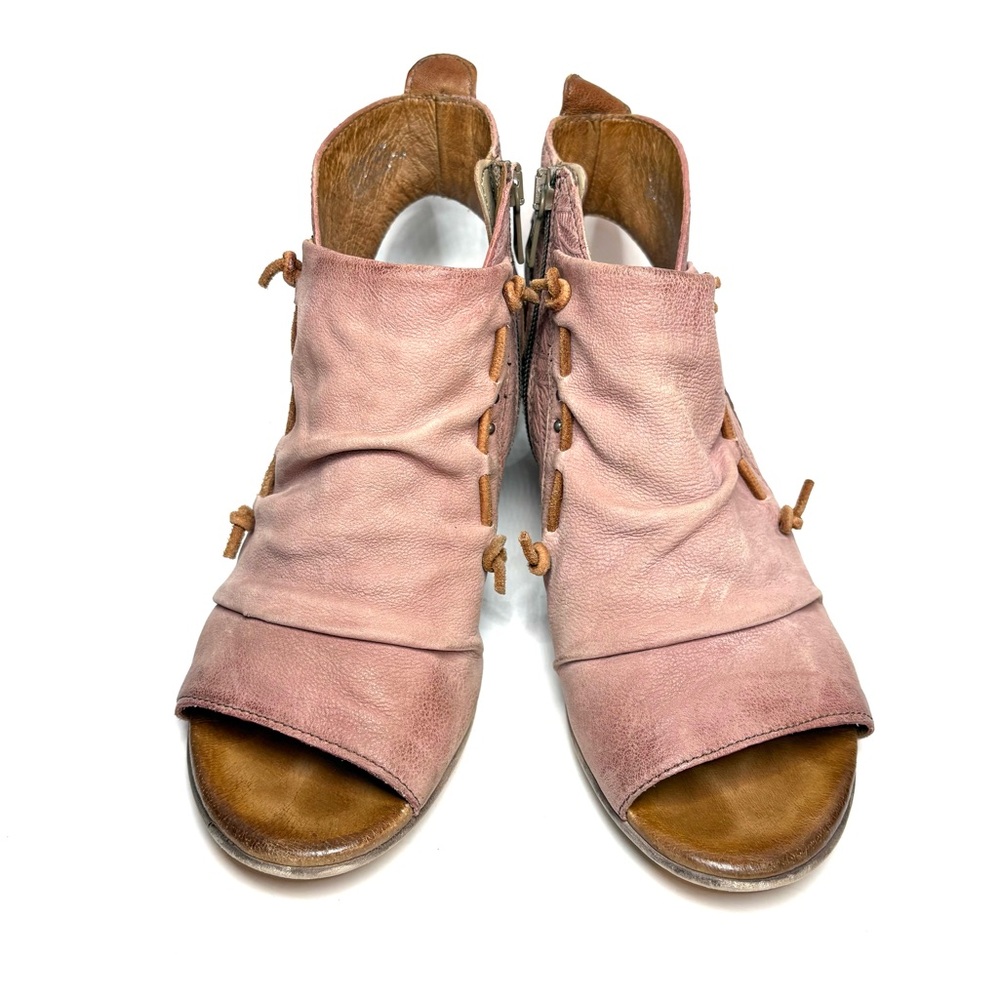 Miz Mooz Pink Leather Open-Toe Ankle Sandals - Picture 3 of 8